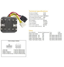 DZE РЕГУЛЯТОР НАПРУГИ POLARIS SPORTSMAN EFI 700/780/800 '05-'06 (12V/35A) (40111 Racing00, 4010538) (ESR819)