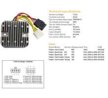 DZE РЕГУЛЯТОР НАПРУГИ POLARIS SPORTSMAN EFI 700/780/800 '05-'06 (12V/35A) (40111 Racing00, 4010538) (ESR819)