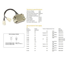 DZE РЕГУЛЯТОР НАПРУГИ SUZUKI AN 125/250 BURGMAN '95-'00; EN125; GN125; EU 125/150 '01-'11 (32800-22D11, 32800-22D10, 32800-37G10-000) 12V/20A
