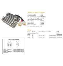 DZE РЕГУЛЯТОР НАПРУГИ SUZUKI DL 1000 V-STROM '02-'12 (35A) (32800-06G01
