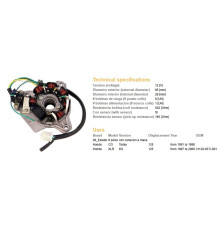 СТАТОР ОБМОТКИ ГЕНЕРАТОРА DZE HONDA XLR125 97-00, CG125 91-98 (OEM-31120-KFC-901)