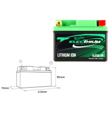 Electhium літій-іонний акумулятор з індикатором заряду hjt5s-fp (113x70x85) (ytz5s, ytx4l-bs, ytx5l-bs) (вага 0.5kg)