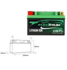 Акумулятор electhium літій-іонний з індикатором заряду hjt9b-fp-s (150x65x92) (yt7b-bs, yt9b-bs) (вага 0,7 кг)