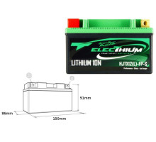 Electhium літій-іонна акумулятора з індикатором заряду hjtx12(l)-fp-s (150x86x91) (ytx12-bs, yt12a-bs, yb12b-b2) (вага 0,9 кг)