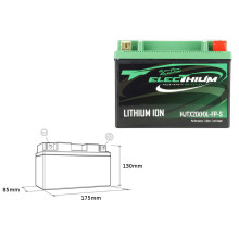 Акумулятор electhium літій-іонний з індикатором заряду hjtx20(h)l-fp-s (175x85x130) (ytx20hl-bs, ytx24hl-bs, ytx20l-bs) (вага 1,7 кг)