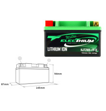 Electhium літій-іонна акумулятора з індикатором заряду hjtz10s-fp-s (145x87x94) (ytz10s) (вага 0,9 кг)