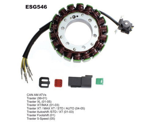ОБМОТКА ГЕНЕРАТОРА ELECTROSPORT (СТАТОР) CAM AM TRAXTER 500 (99-05) (420296321)