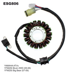 ОБМОТКА ГЕНЕРАТОРА ELECTROSPORT (СТАТОР) YAMAHA YFM 250 BIG BEAR (07-09), BRUIN (05-06)