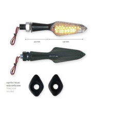 Покажчики повороту far led (алюміній) (2 шт.) чорні (з підставками)