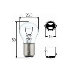 Лампочка hella 8gd p21/5w 12v bay15d