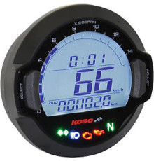 Koso універсальний лічильник для мотоциклів dl-03sr white backlight black (el)