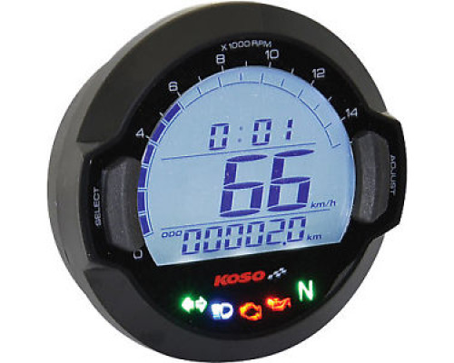 Koso універсальний лічильник для мотоциклів dl-03sr white backlight black (el)