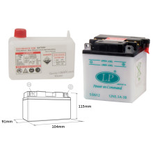 Батарея landport 12n5,5a-3b (md 12n5,5a-3b) 12v 5,5ah 105x91x115 можна обслуговуватися - електроліт окремо (4) ue2019/1148