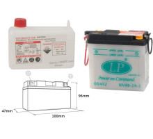Батарея landport 6n4b-2a3 (md 6n4b-2a-3) 6v 4ah 100x47x96 можна обслуговуватися - електроліт окремо (4) ue2019/1148