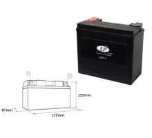 Акумулятор landport hvt-1 (mh hvt-1) 12v 20ah 175x87x155 heavy v-twin не обслуговується - залив (підвищений крутний струм 310a) (правий +) (2)