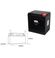 Батарея landport hvt-2 (mh hvt-2) 12v 30ah 169x131x174 heavy v-twin не обслуговується - заливається (підвищений крутний струм 400a) (правий +) (2)