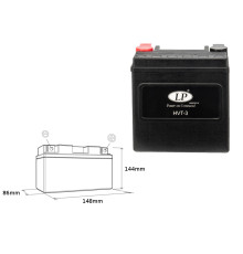 Батарея landport hvt-3 (mh hvt-3) 12v 14ah 148x86x144 heavy v-twin не обслуговується - заливається (підвищений круточний струм 220a) (правий +) (3)