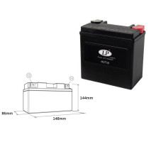 Батарея landport hvt-8 (mh hvt-8) 12v 14ah 148x86x144 heavy v-twin не обслуговується - заливається (підвищений круточний струм 220a) (лівий +) (3)