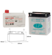 Батарея landport yb10l-a2 (md lb10l-a2) 12v 11ah 136x91x146 (gb10la2) можна обслуговуватися - електроліт окремо (4) eu2019/1148