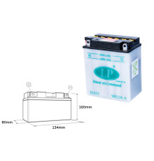 Landport батарея yb12a-a (mb lb12a-a) 12v 12ah 135x81x161 (gb12aa) обслуговується - без електроліту (5)