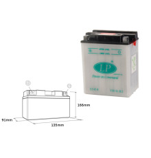 Батарея landport yb14-b2 (mb yb14-b2) 12v 14ah 135x91x167 обслуговується - без електроліту (5)