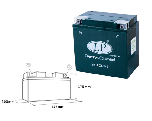 Акумулятор landport yb16clb (s) (ms lb16cl-b (s)) 12v 19ah 176x101x176 не потрібний обслуговування - затоплений (4)