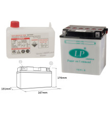 Батарея landport yb30l-b (md lb30l-b) 12v 30ah 168x132x176 harley davidson, polaris 600/700 можна обслуговуватися - електроліт окремо (4) ue2019/1148