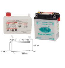 Батарея landport yb3l-b (md lb3l-b) 12v 3ah 99x57x111 Racing можна обслуговуватися - електроліт окремо (4) ue2019/1148
