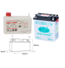 Батарея landport yb5l-b (md lb5l-b) 12v 5ah 121x61x131 (12n5-3b) можна обслуговуватися - електроліт окремо (4) ue2019/1148
