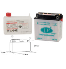 Батарея landport yb9-b (md lb9b) 12v 9ah 137x76x140 (12n9-4b-1) можна обслуговуватися - електроліт окремо (4) ue2019/1148