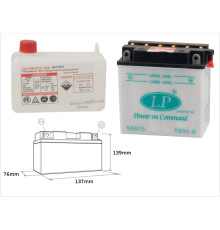Батарея landport yb9l-b (md lb9l-b) 12v 9ah 137x76x140 (12n9-3b) можна обслуговуватися - електроліт окремо (4) ue2019/1148