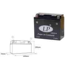 Акумулятор landport yt12b-4 (ms lt12b-4) 12v 11ah 151x70x130 не обслуговується - залитий (6)