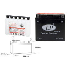 Батарея landport yt12b-bs (ma lt12b-bs) 12v 11ah 151x70x130 не обслуговується - електроліт окремо (4) ue2019/1148