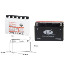 Батарея landport yt7b-bs (ma lt7b-bs) 12v 6.5ah 150x65x93 не обслуговується - електроліт окремо (6) ue2019/1148