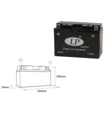 Батарея landport yt9b-4 (ms lt9b-4) 12v 8ah 150x69x105 не обслуговується - залит (6)