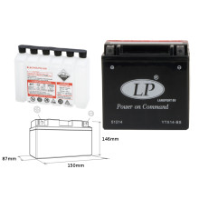 Landport батарея ytx14bs (ma ltx14-bs) 12v 12ah 152x88x147 не обслуговується - електроліт окремо (4) ue2019/1148