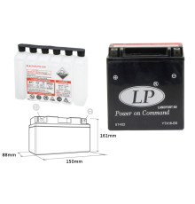 Landport батарея ytx16-bs (ma ltx16-bs) 12v 14ah 152x88x161 не обслуговується - електроліт окремо (4) ue2019/1148