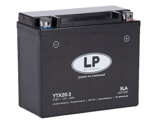 Батарея landport ytx20-3 (ms ltx20-3) (yb18l-a/ytx20l-bs) 12v 20ah (175x87x155mm) (310a) sla не потрібно обслуговуватися - залито (4)