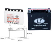 Landport батарея ytx20-bs (ma ltx20-bs) 12v 18ah 175x86x154 не обслуговується - електроліт окремо (2) ue2019/1148 - заміняє ytx20hbs l (ytx20h-bs)