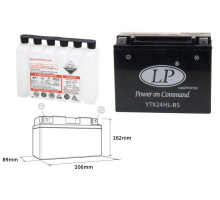 Батарея landport ytx24hl-bs (ma ltx24hl-bs) 12v 24ah 205x87x162 не обслуговується - електроліт окремо (2) ue2019/1148