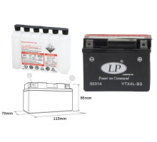 Батарея landport ytx4l-bs (ma ltx4l-bs) 12v 3ah 114x71x86 (yt4lbs) не обслуговується - електроліт окремо (8) ue2019/1148