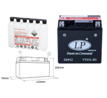 Landport батарея ytx5l-bs (ma ltx5l-bs) 12v 4ah 114x71x106 не обслуговується - електроліт окремо (8) ue2019/1148
