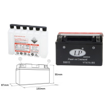 Батарея landport ytx7a-bs (ma ltx7a-bs) 12v 6ah 152x88x94 (gtx7abs) не обслуговується - електроліт окремо (6) ue2019/1148