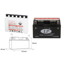 Батарея landport ytz10s-bs (ma ltz10s-bs) 12v 8.5ah 151x87x94 не обслуговується - електроліт окремо (6) eu2019/1148