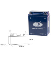 Акумулятор landport gel gb12a-a (mg lb12a-4) 12v 12ah 134x80x161 не обслуговується - заливаний (4)