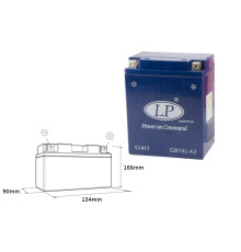 Landport gel акумулятор gb14l-a2 (mg ltx14ah-3) 12v 14ah 135x91x167 не обслуговується - залив (4)