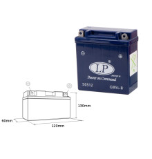 Гелевий акумулятор landport gb5l-b (mg lb5l-b) 12v 5ah 120x60x128 mm не обслуговується - заливаний (6)