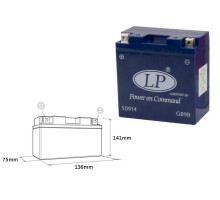 Гелевий акумулятор landport gb9b (mg ltx9a-4) 12v 9ah 136x75x141 не потребує обслуговування - заливаний (10)