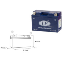 Гелевий акумулятор landport gt9b-4 (mg lt9b-4) 12v 8ah 150x69x105 не обслуговується - залитий (6)