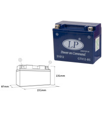 Landport gtx12-4 (mg ltx12-4) гелевий акумулятор 12v 10ah 151x87x131 не потребує обслуговування - заливаний - заміняє gtx12bs l (4)